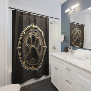 Gay Bear Pride Paw Shower Curtain. Featuring a bold, eye-catching design, this product creates an empowering vibe that adds a touch of personality to your bathroom. Shower time!