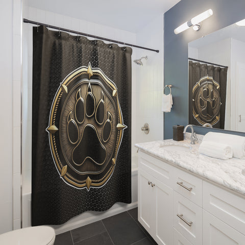 Gay Bear Pride Paw Shower Curtain. Featuring a bold, eye-catching design, this product creates an empowering vibe that adds a touch of personality to your bathroom. Shower time!