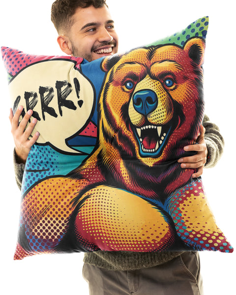 Bear Pop Art and Claw Gay Pride Pillow