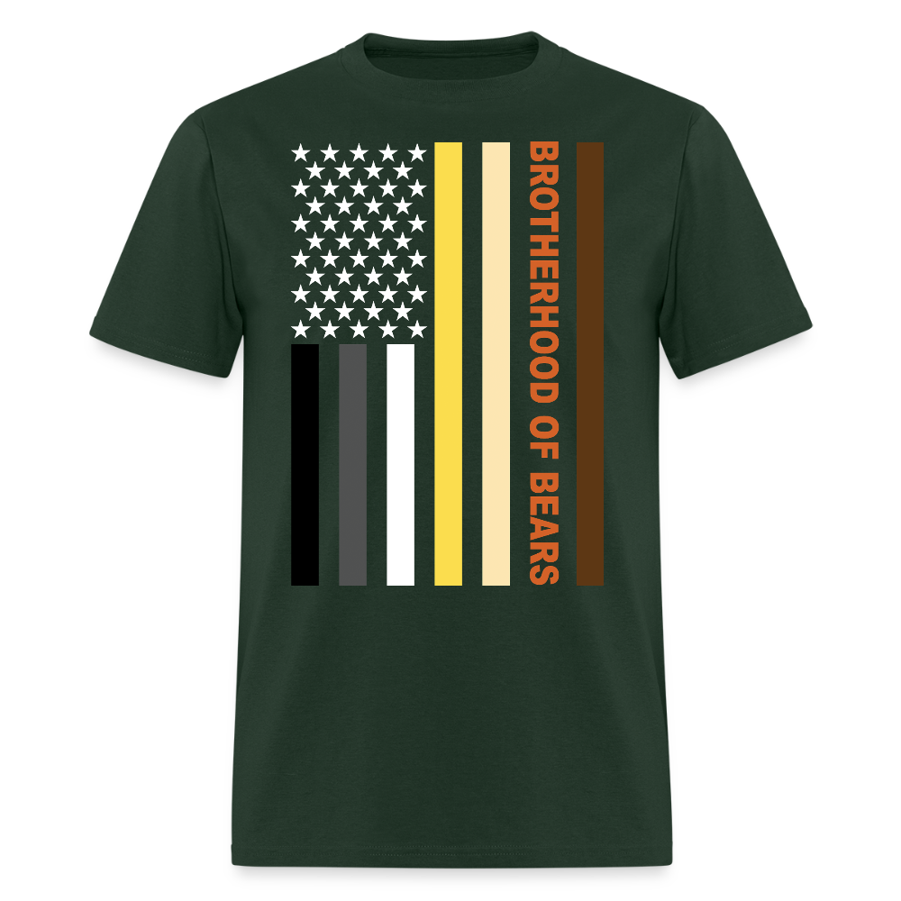 Brotherhood of Bears Flag Gay Pride T-shirt - forest green