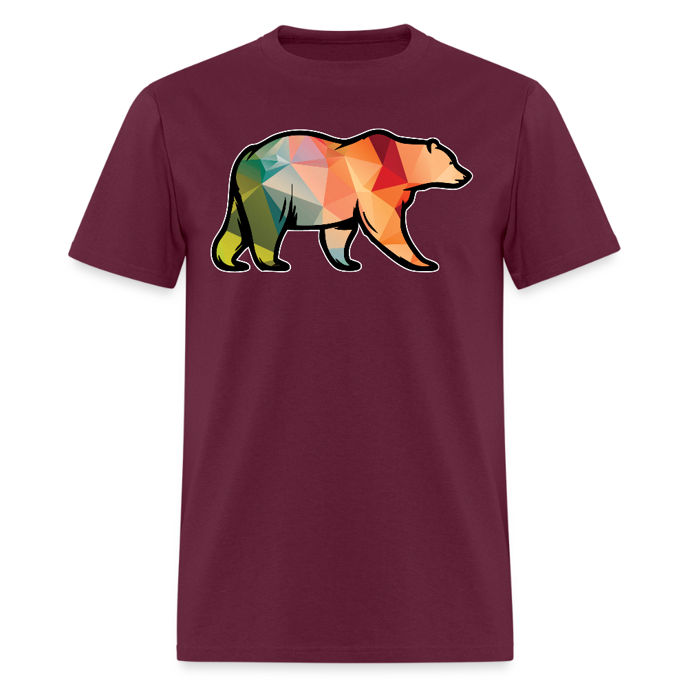 Walking Bear Gay Pride T-Shirt - burgundy
