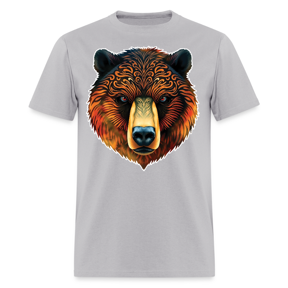 Bear Head Gay Pride T-Shirt - gravel 
