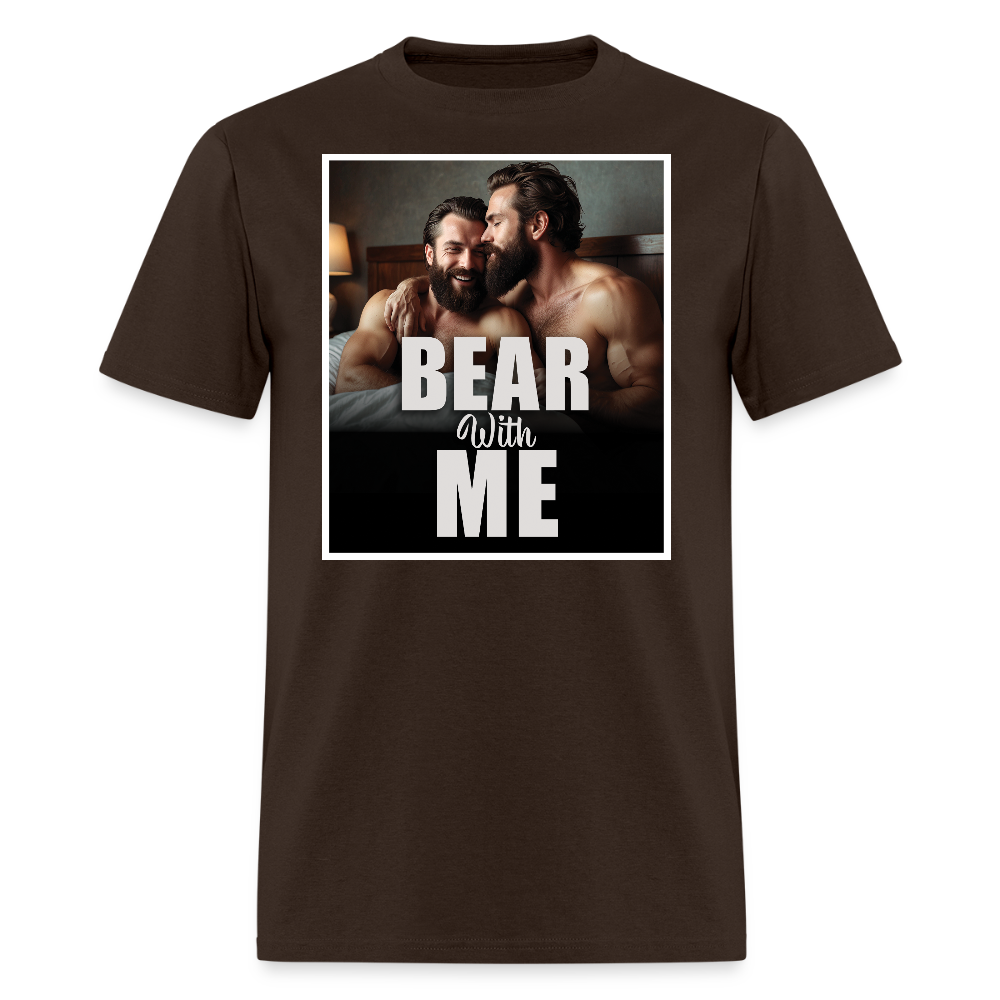 Bear With Me Gay Pride T-shirt - brown