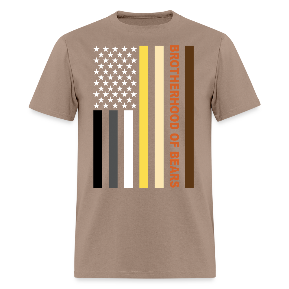 Brotherhood of Bears Flag Gay Pride T-shirt - brown savana