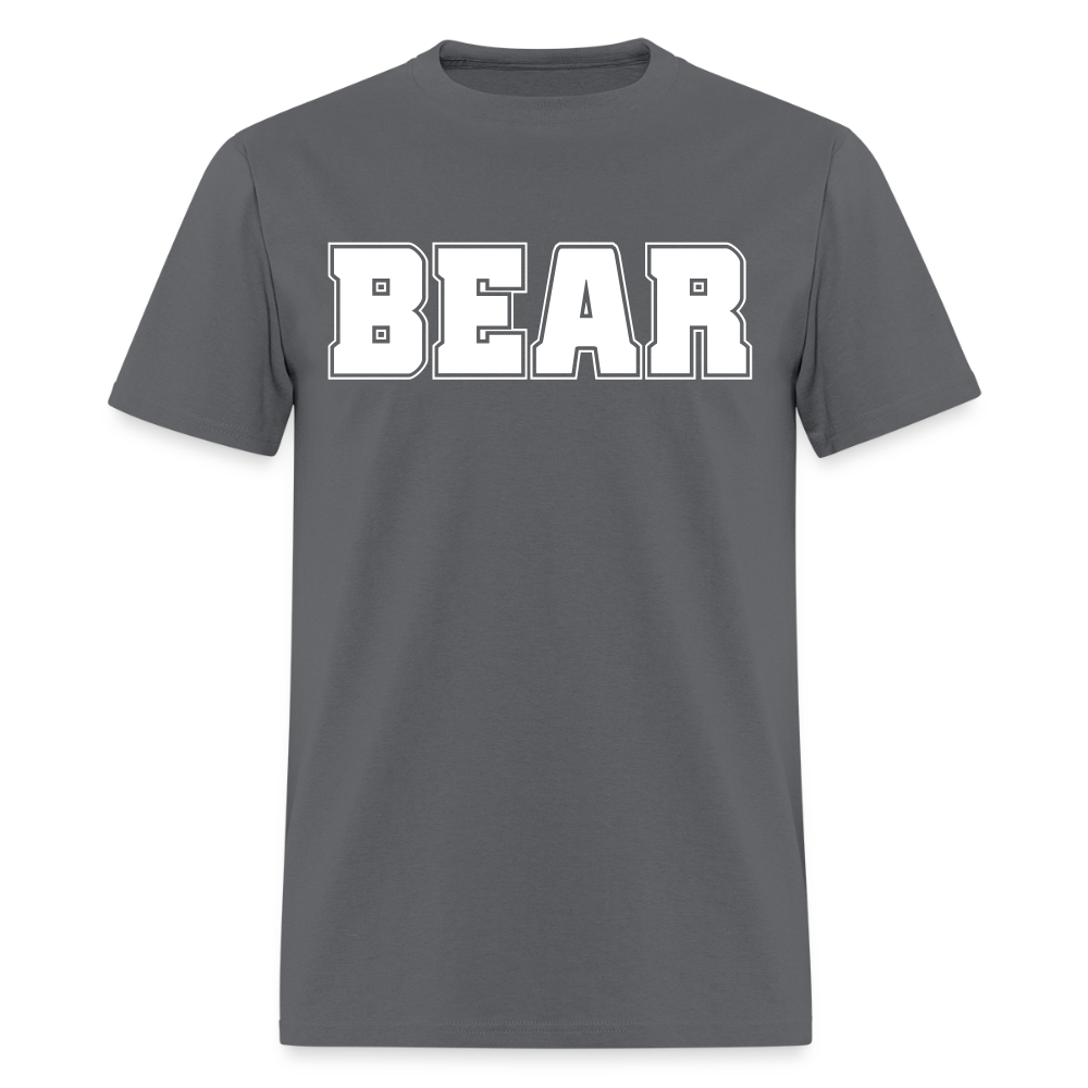 BEAR Text Gay Pride T-Shirt - charcoal