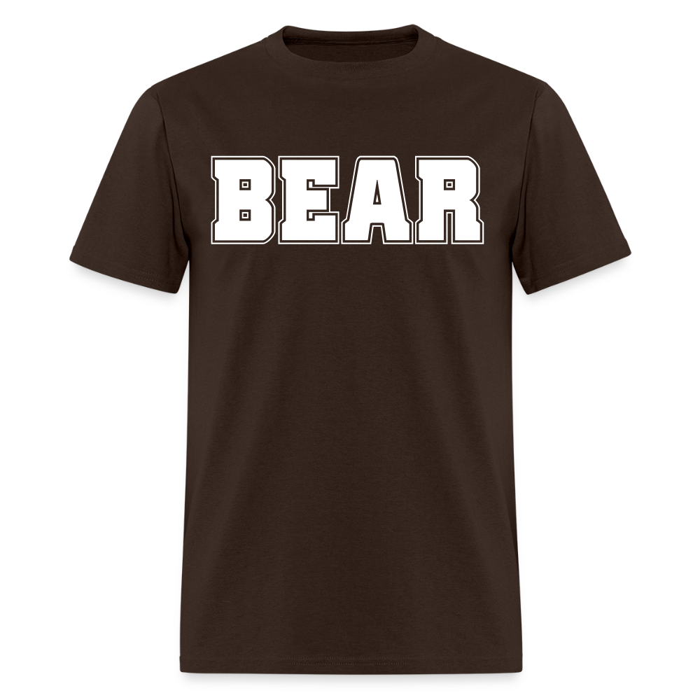BEAR Text Gay Pride T-Shirt - brown