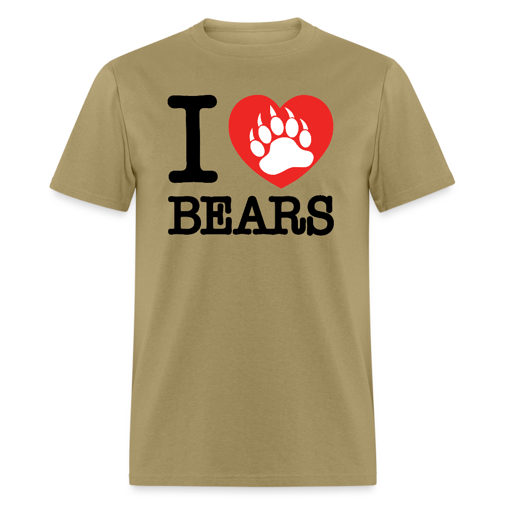 I Love Bears Gay Pride T-Shirt - khaki