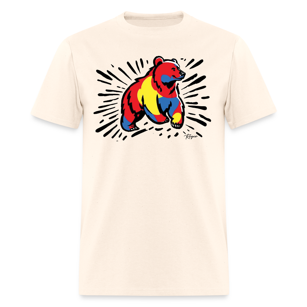 Bursting Bear Gay Pride T-Shirt - natural