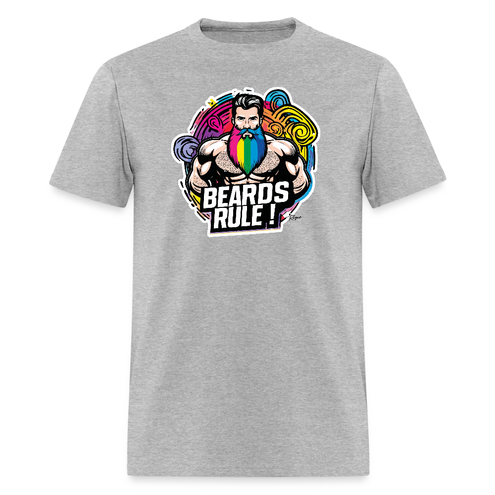 Beards Rule ! Gay Pride T-Shirt. - heather gray
