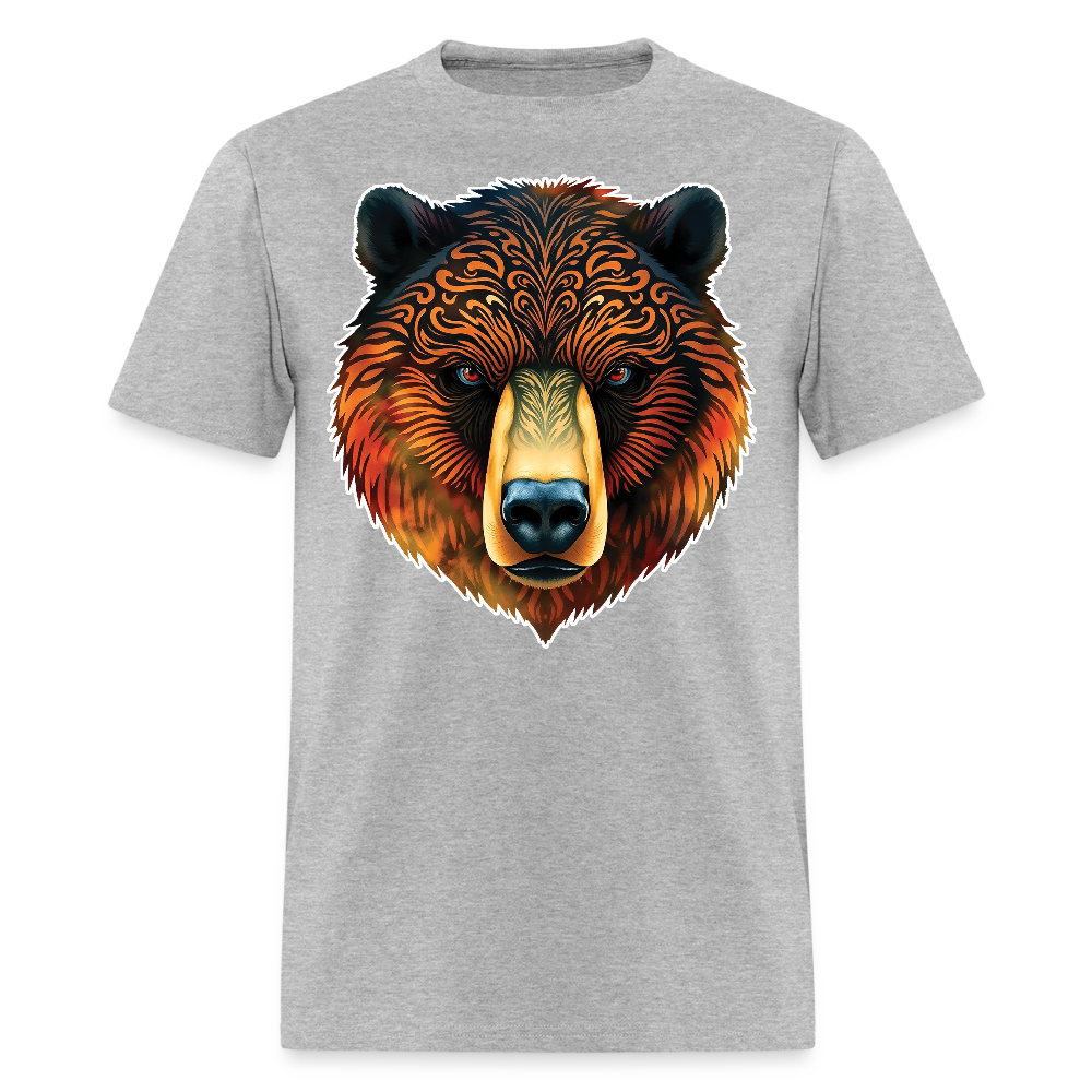Bear Head Gay Pride T-Shirt - heather gray