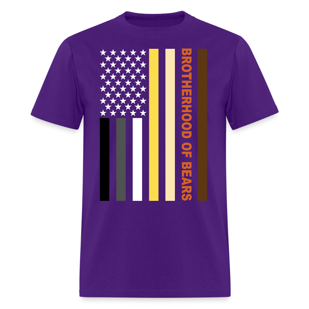 Brotherhood of Bears Flag Gay Pride T-shirt - purple