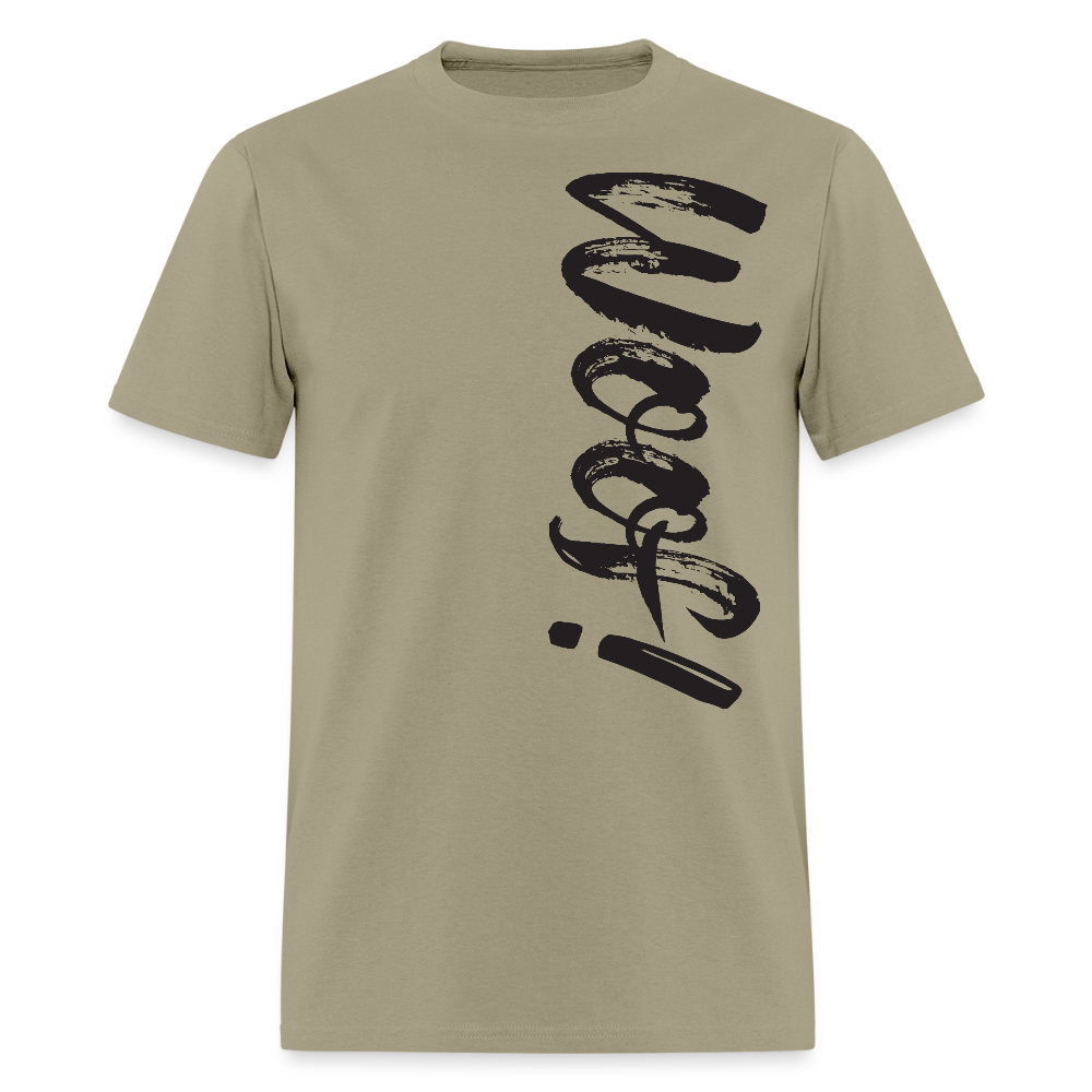 Woof! Gay Pride T-Shirt. - khaki