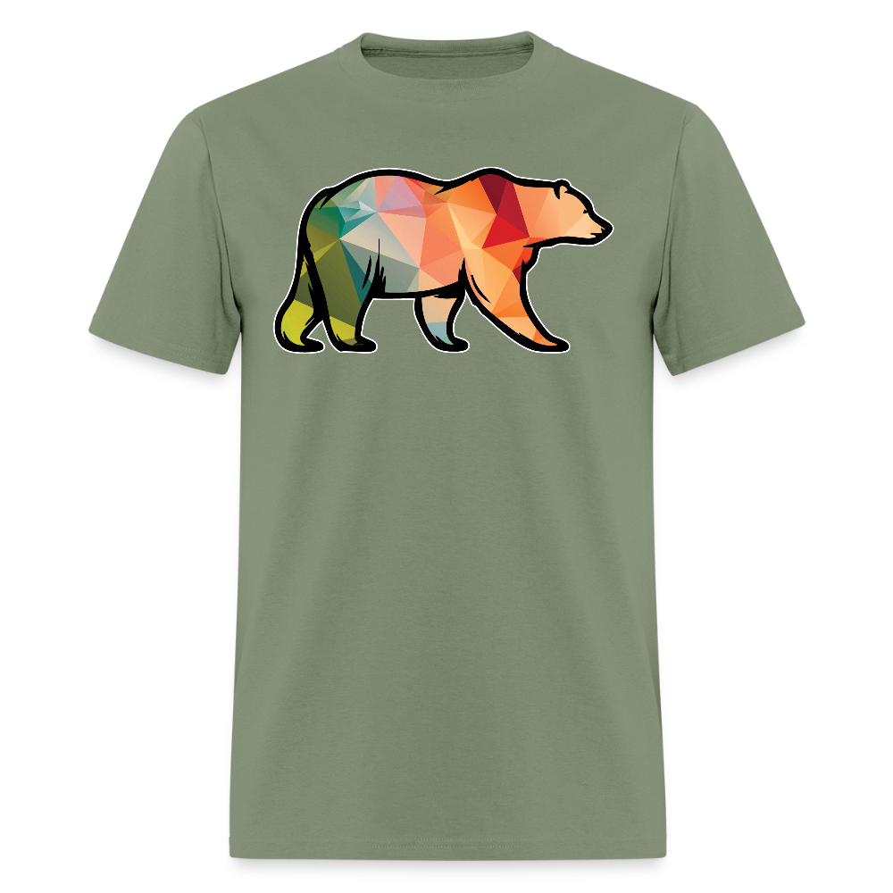 Walking Bear Gay Pride T-Shirt - military green