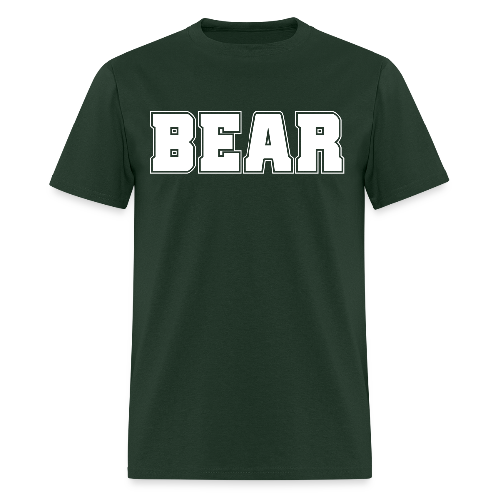 BEAR Text Gay Pride T-Shirt - forest green