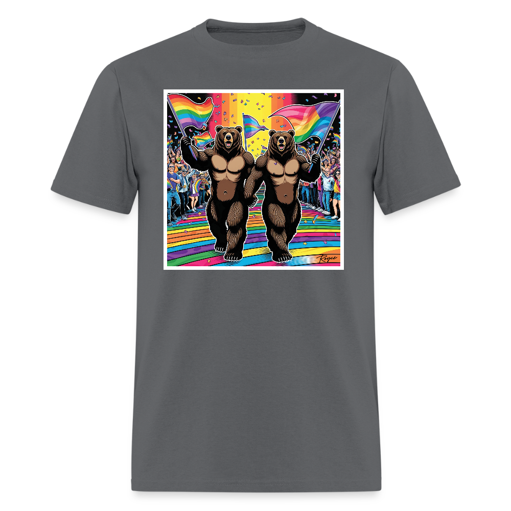 Proud Bears Gay Pride T-Shirt - charcoal