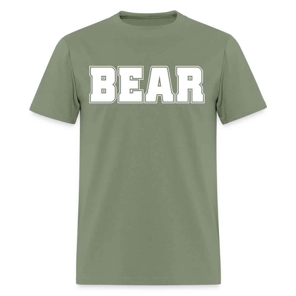 BEAR Text Gay Pride T-Shirt - military green