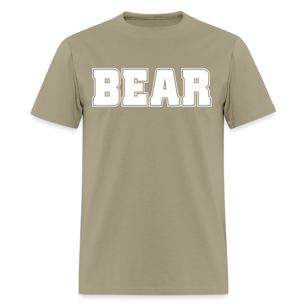 BEAR Text Gay Pride T-Shirt - khaki