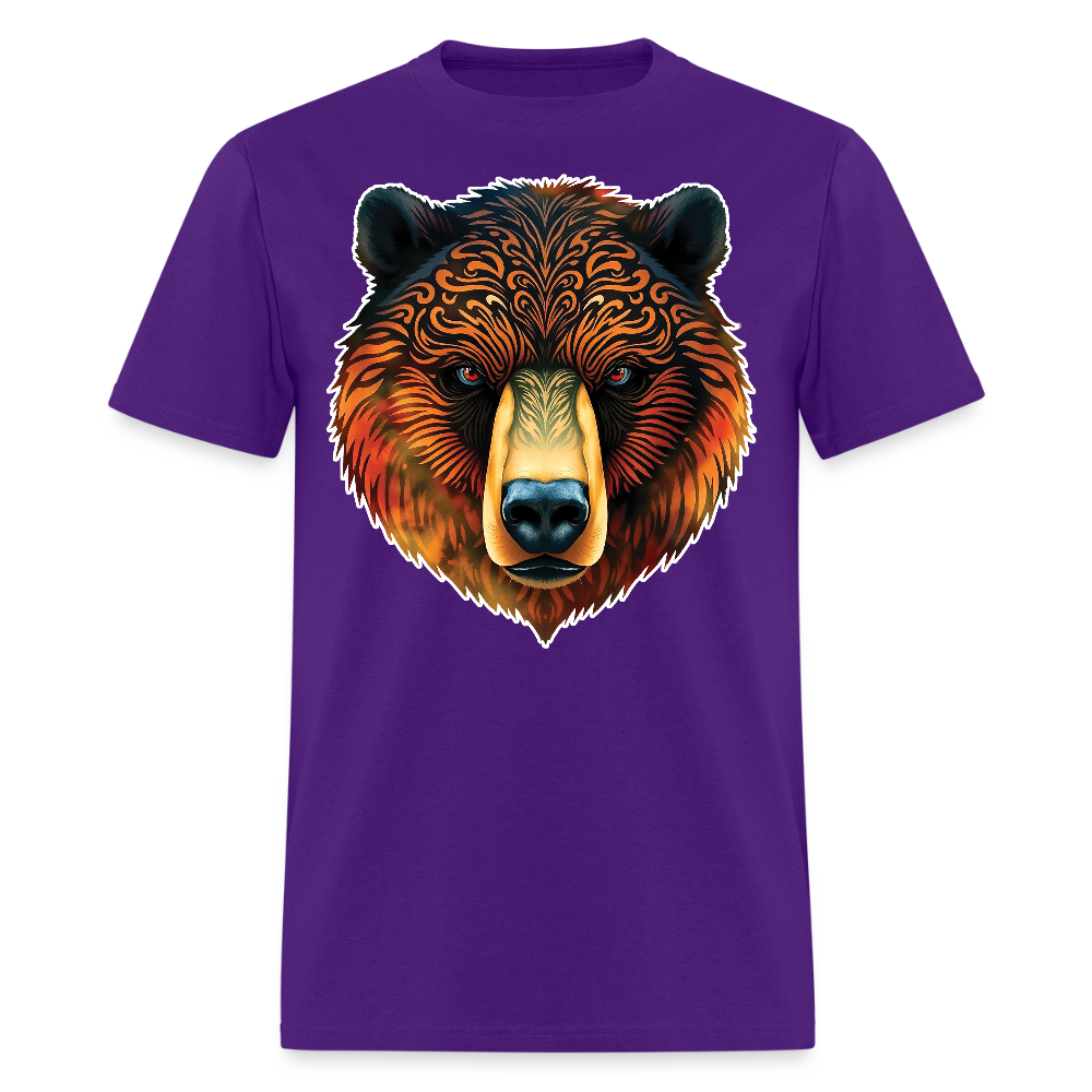 Bear Head Gay Pride T-Shirt - purple