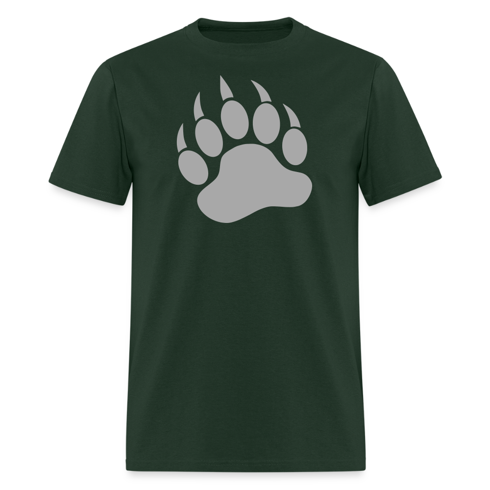 Silver Bear Paw Gay Pride T-Shirt - forest green