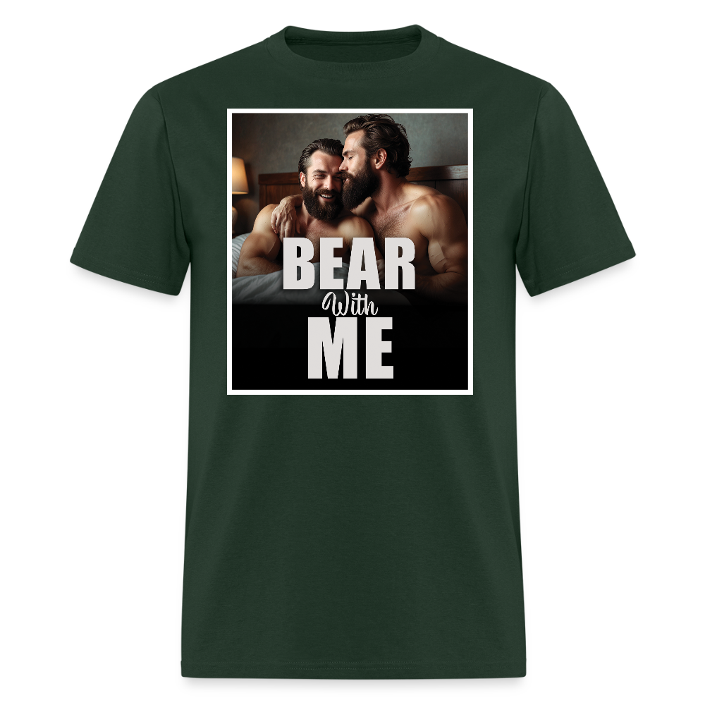 Bear With Me Gay Pride T-shirt - forest green