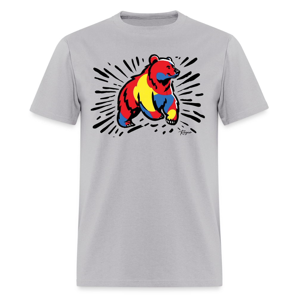 Bursting Bear Gay Pride T-Shirt - gravel 