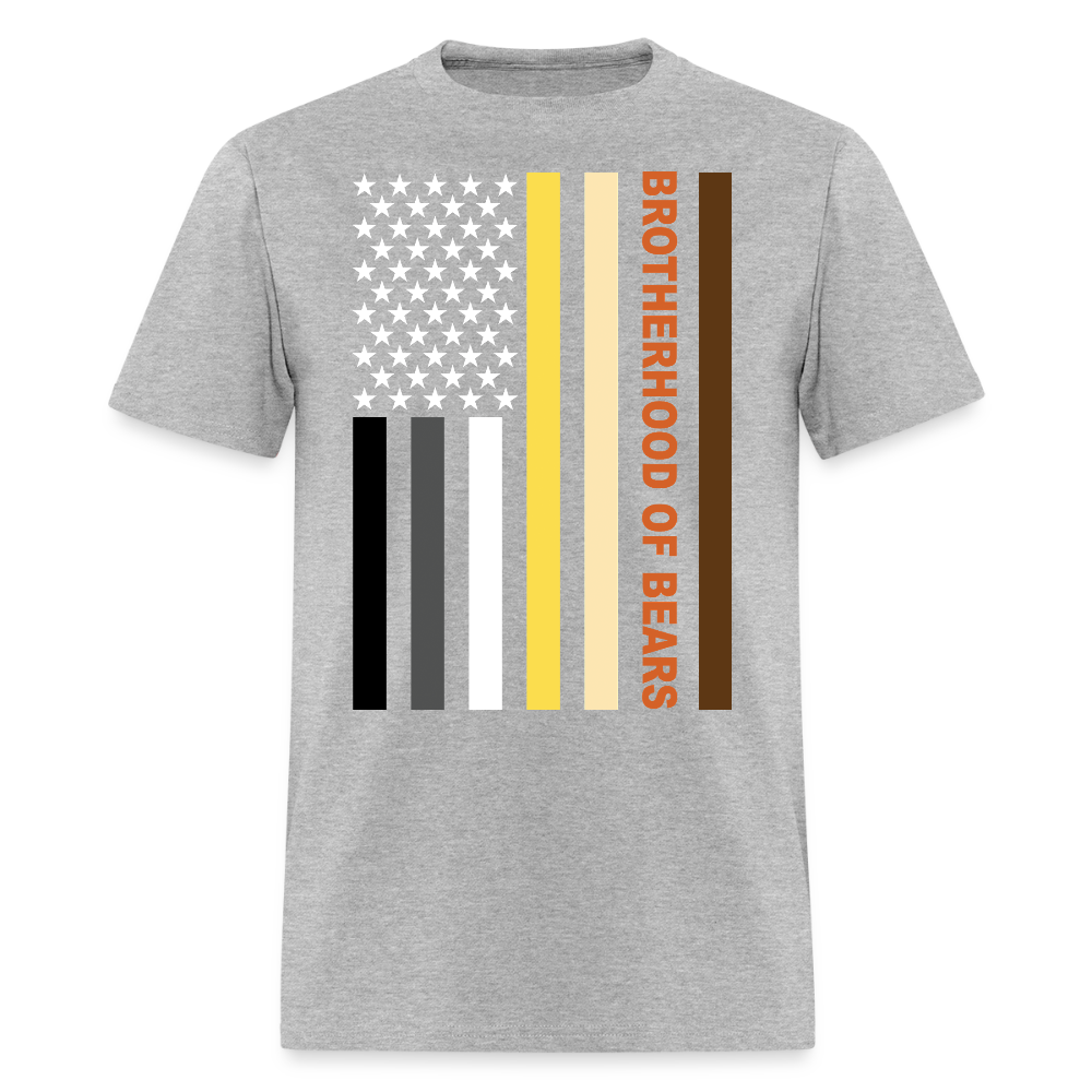 Brotherhood of Bears Flag Gay Pride T-shirt - heather gray