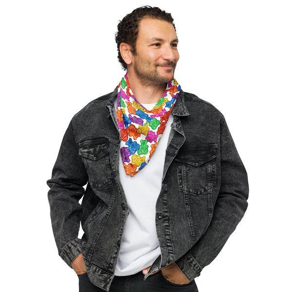 Colorful Horny Gummy Bears All-over print bandana. Great for you and or your dog at the dog park. WOOF!