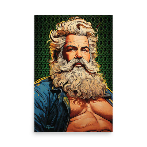 Gay Bear Pride mature beared man art poster