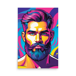 Bear Pride colorful abstract beared man poster