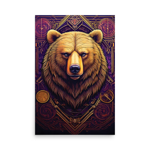 Gay Bear Pride Rustic Grizzly Bear Head poster. GRRR!