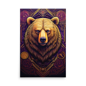 Gay Bear Pride Rustic Grizzly Bear Head poster. GRRR!