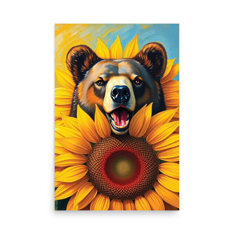 Happy Gay Sunflower Bear poster